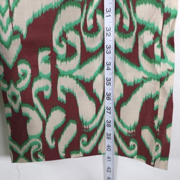 NWT ZARA Printed Pants Mid-Rise Straight Leg Front Zip and Button Closure Sz M - Picture 11 of 16